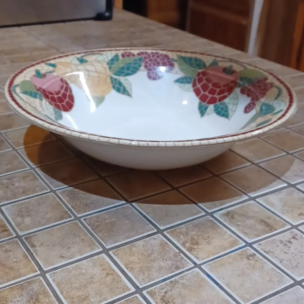 Pier 1 Vintage Mossaic Fruit Or Serving‎ Bowl 11.5 W 3 Deep